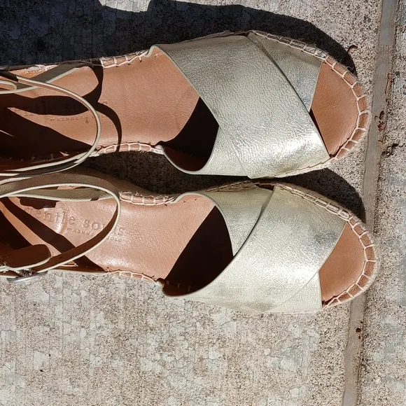 GENTLE SOULS - KENNETH COLE LEATHER Espadrille Wedge Sandal size 9