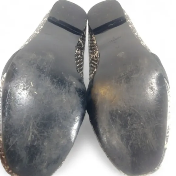Genuine Snakeskin Pour La Victoire Loafer Flat Black Off White Quiet Luxury 6.5
