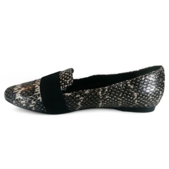 Genuine Snakeskin Pour La Victoire Loafer Flat Black Off White Quiet Luxury 6.5