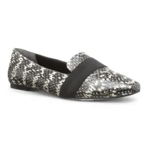Genuine Snakeskin Pour La Victoire Loafer Flat Black Off White Quiet Luxury 6.5