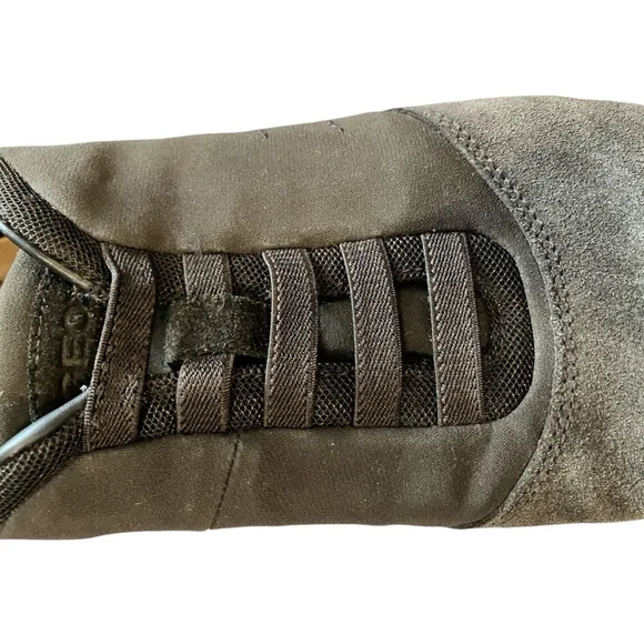 Geox U Nebula B Gray Brown Turquoise Respira Suede Lace Up Euro Sneakers 9