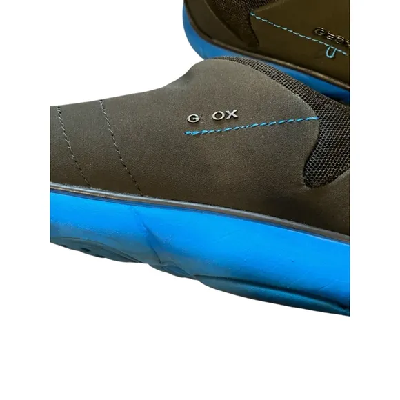 Geox U Nebula B Gray Brown Turquoise Respira Suede Lace Up Euro Sneakers 9