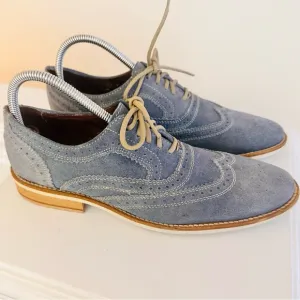 Giorgio Brutini Blue Suede Wing Oxford Shoes Size‎ 8 Men