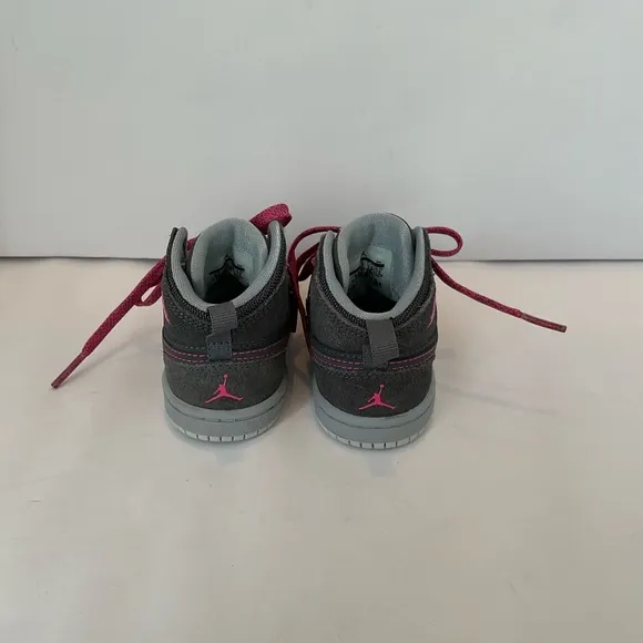 Girls Nike Air Jordan High-Top Sneakers with Pink Laces