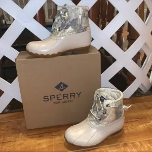 Girls Sperry saltwater duck boots