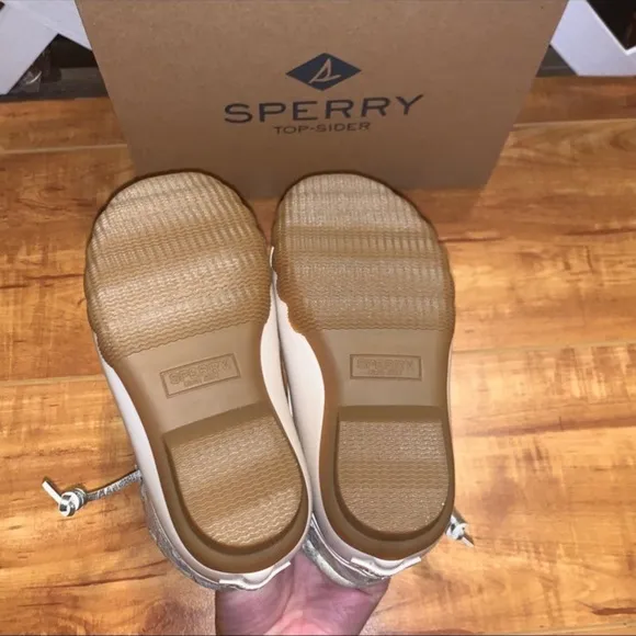 Girls Sperry saltwater duck boots