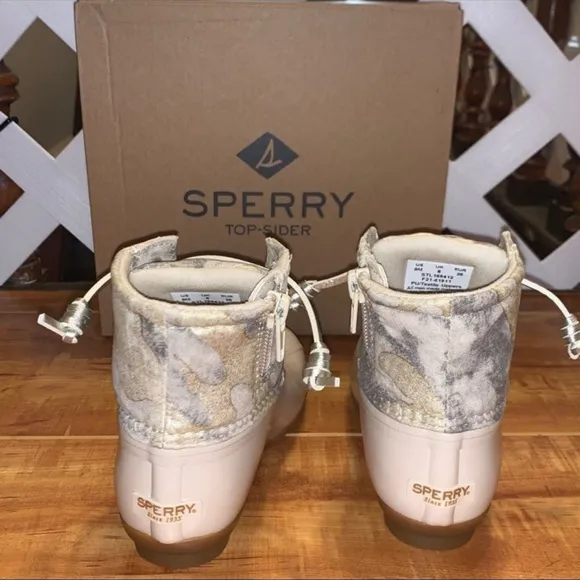 Girls Sperry saltwater duck boots