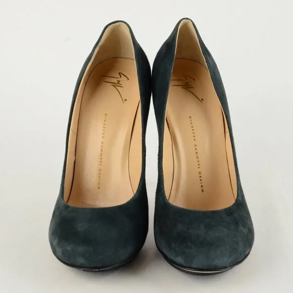 GIUSEPPE ZANOTTI SHOES PUMPS DARK GRAY SUEDE LEATHER PLATFORM HIGH HEEL 40 / 10