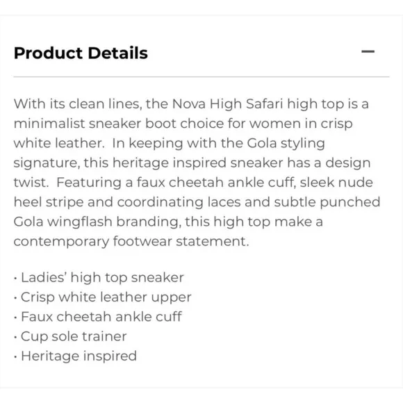 Gola Classics Nova High Safari in White/Cheetah/Nude