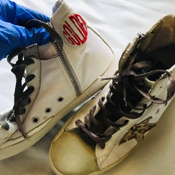 Golden goose francy White High-Top Sneakers with Star Design