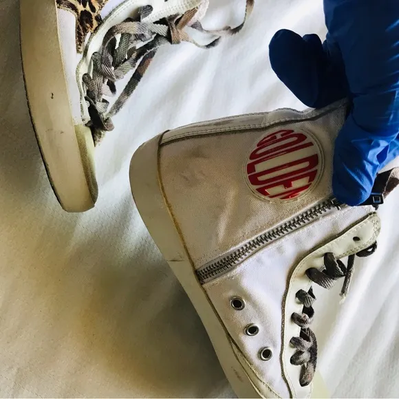 Golden goose francy White High-Top Sneakers with Star Design