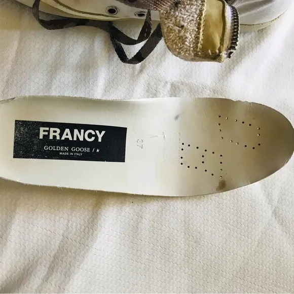 Golden goose francy White High-Top Sneakers with Star Design