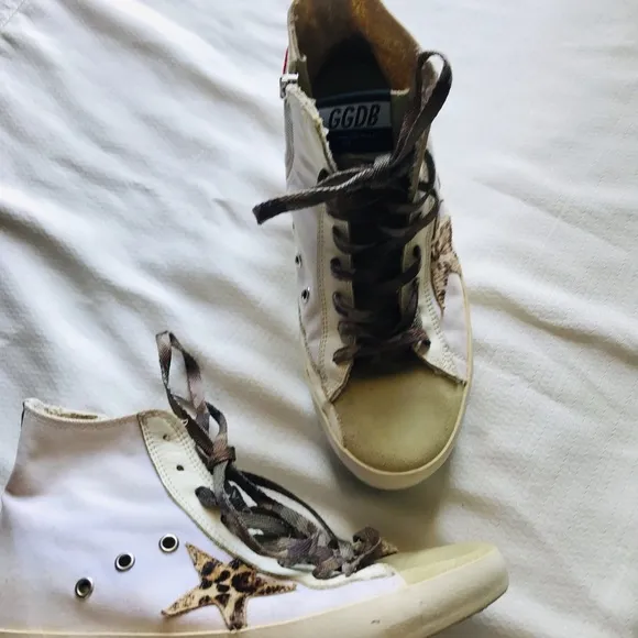 Golden goose francy White High-Top Sneakers with Star Design