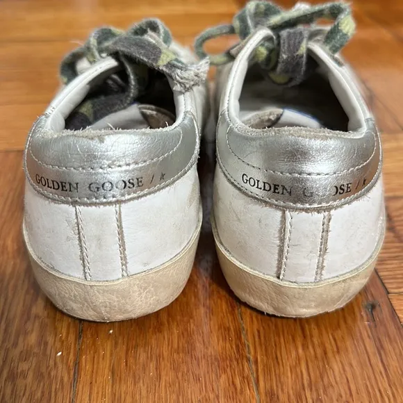 Golden goose kids low top camouflage lace sneakers size 30