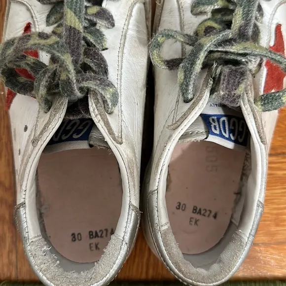 Golden goose kids low top camouflage lace sneakers size 30