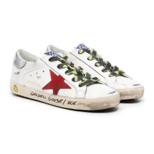 Golden goose kids low top camouflage lace sneakers size 30