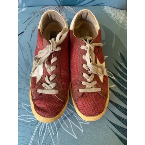 Golden Goose Superstar Red White SNEAKERS GYM SHOES women’s 36 5.5 6 WORN