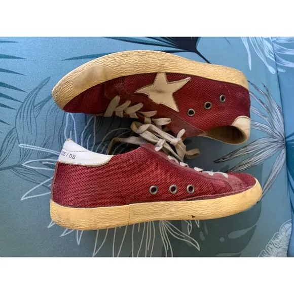 Golden Goose Superstar Red White SNEAKERS GYM SHOES women’s 36 5.5 6 WORN