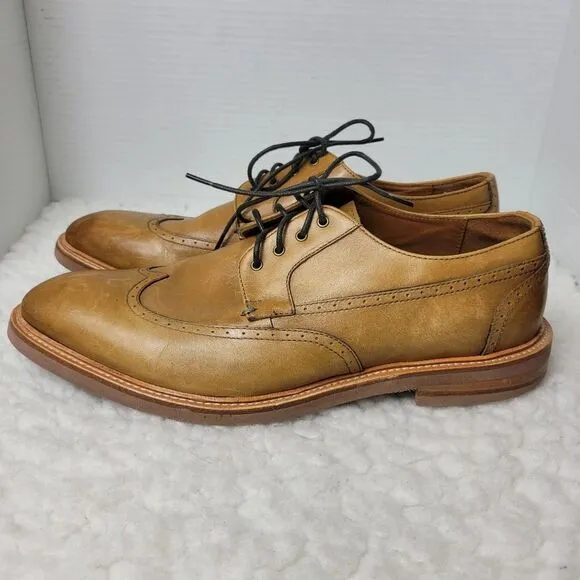 Gordon Rush Cornell Mens Oxford Shoes Size 10.5 Brown Leather Wingtip Shoes
