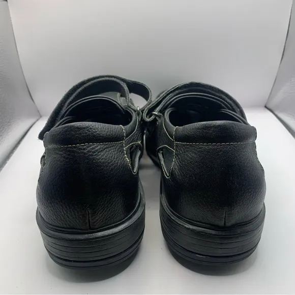 Gravity Defyer Propet Black Grain Leather Fisherman Sandals Men's shoes Sz 11