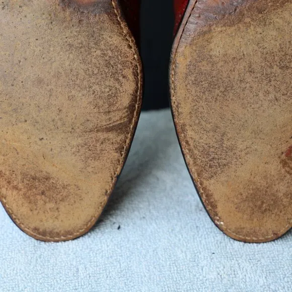 Grenson 9.5-D US Red Mens Wingtip Oxford Dress Shoes