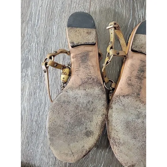 Gucci Bamboo Strappy Sandals Shoes Women's Size 7.5 B US Brown Leather - WEAR