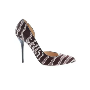 Gucci Brown White Pony Hair Animal Stripe Heels Classic Elegance EU 39