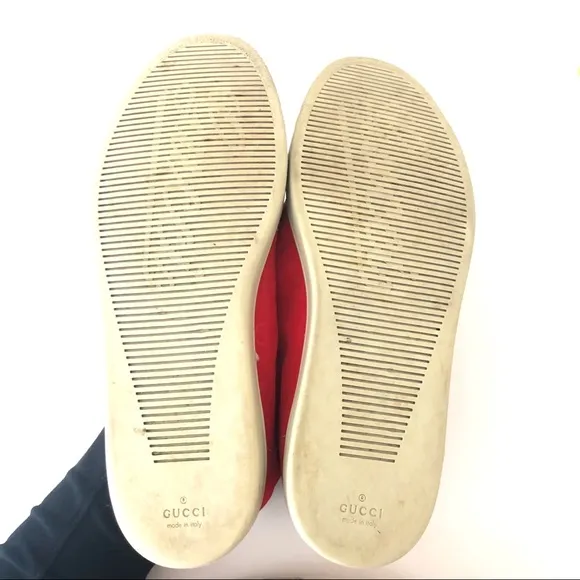 Gucci High Top Red Nylon Guccisima Sneakers 9.5