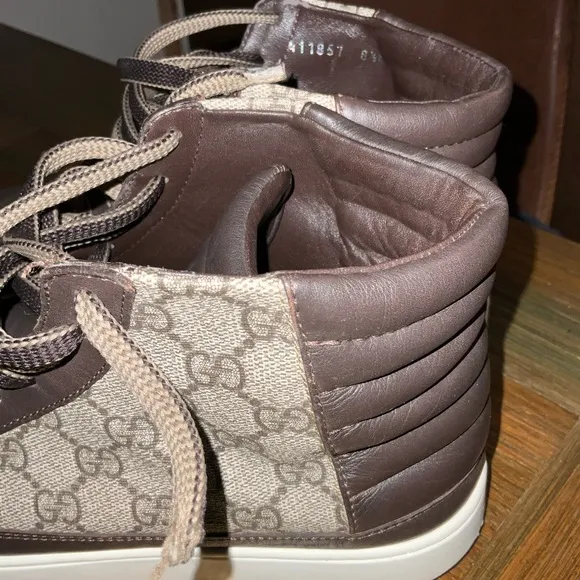 Gucci Men's Black and Brown High-Top Sneakers