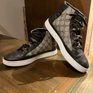 Gucci Men's Black and Brown High-Top Sneakers