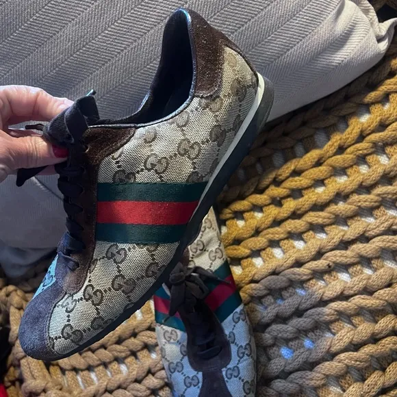 Gucci Men's Brown and Black Sneakers