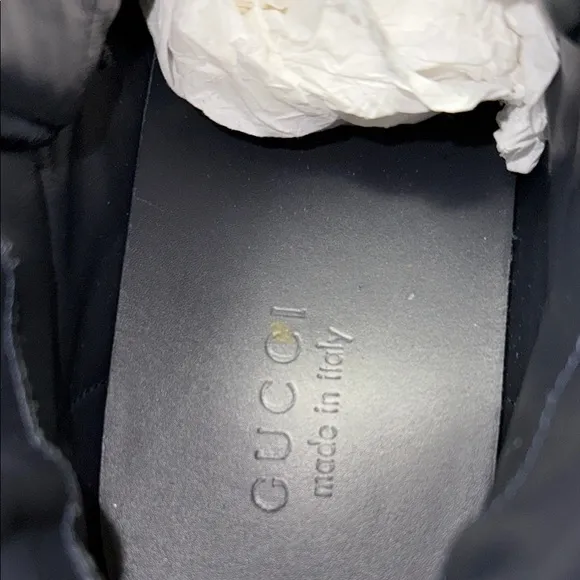 Gucci Men's Navy and Red High-Top Sneakers