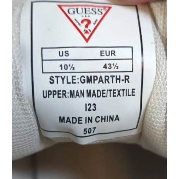 Guess Men's size 10.5 Beige Bazto Sneakers Gummy Designer Shoes New Rare!