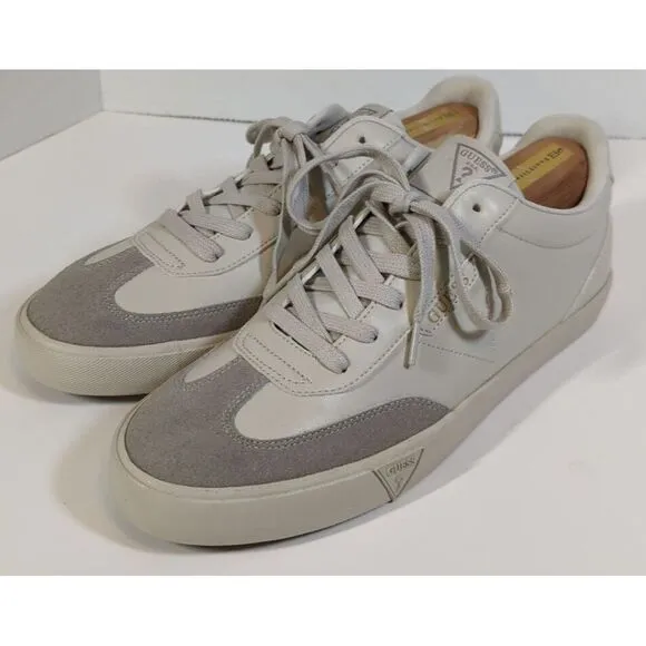 Guess Men's size 10.5 Beige Bazto Sneakers Gummy Designer Shoes New Rare!