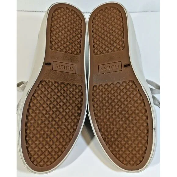 Guess Men's size 10.5 Beige Bazto Sneakers Gummy Designer Shoes New Rare!