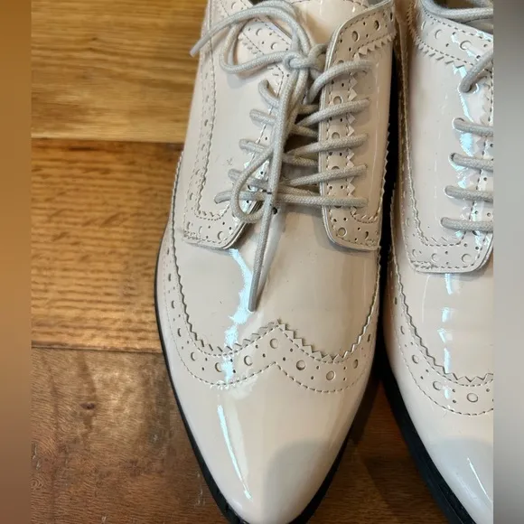 Gunmetal Patent Leather MURUSHKA Wing Tip Oxford Loafer Shoes