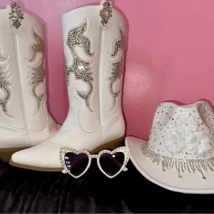 Hand Embellished Cowboy Boots and Hat