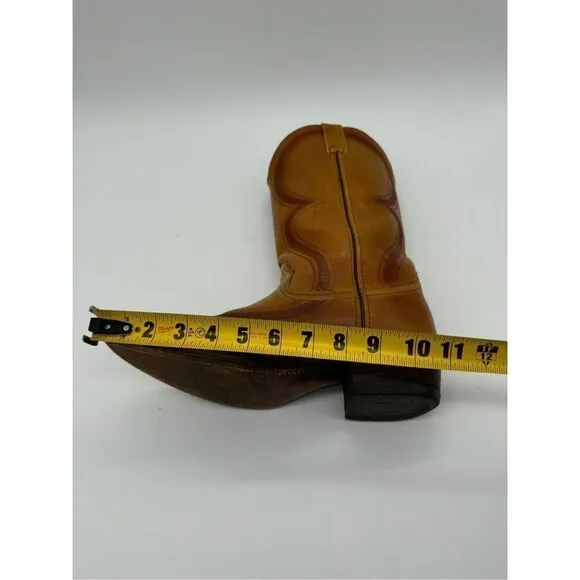 Handmade Vintage Men's Light Brown Cowboy Boots Size 9D