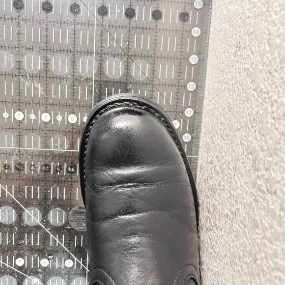 Harley Davidson 98403 Men Size 9 Black Leather Double Buckle Side Zip Boot