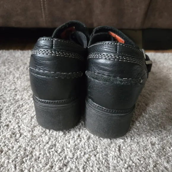 Harley-Davidson Black Leather Chunky Biker Shoes Women's Size 9