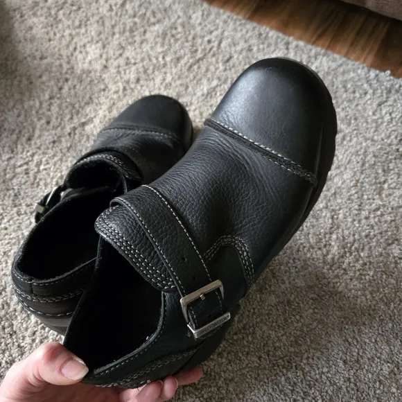 Harley-Davidson Black Leather Chunky Biker Shoes Women's Size 9