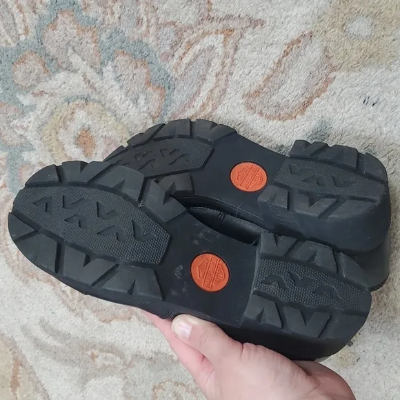 Harley Davidson chunky Y2K black leather moto shoes