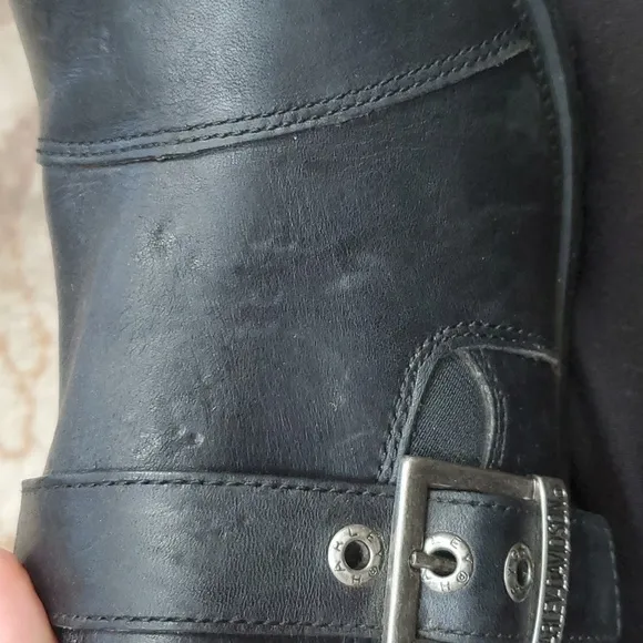 Harley Davidson chunky Y2K black leather moto shoes