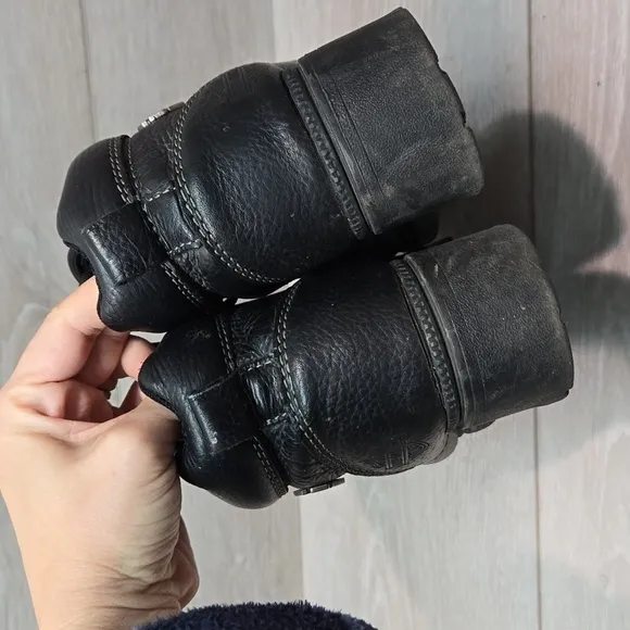 Harley Davidson Moto Women Ankle Leather Chunky Tractor boots shoes sz 6.5