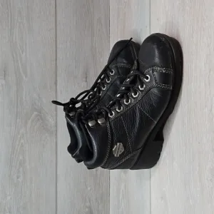 Harley Davidson Moto Women Ankle Leather Chunky Tractor boots shoes sz 6.5