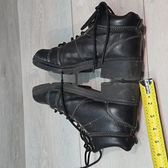 Harley Davidson Moto Women Ankle Leather Chunky Tractor boots shoes sz 6.5
