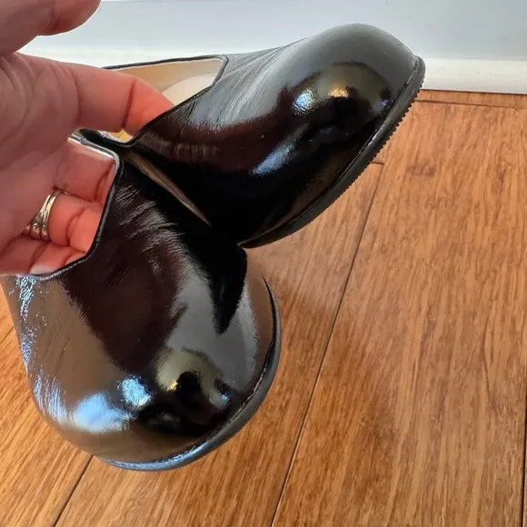 HASSIA Black Patent Leather Italian Chunky Heels 2” UK 6.5/US 8.5