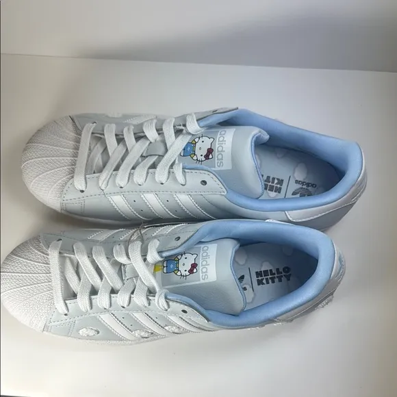 Hello Kitty Adidas Superstar J Embroidered Cloud Women’s Size 8 Sneakers Shoes