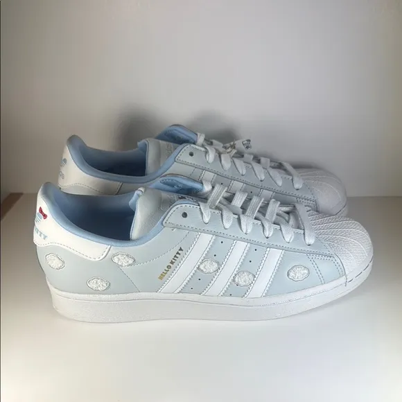 Hello Kitty Adidas Superstar J Embroidered Cloud Women’s Size 8 Sneakers Shoes
