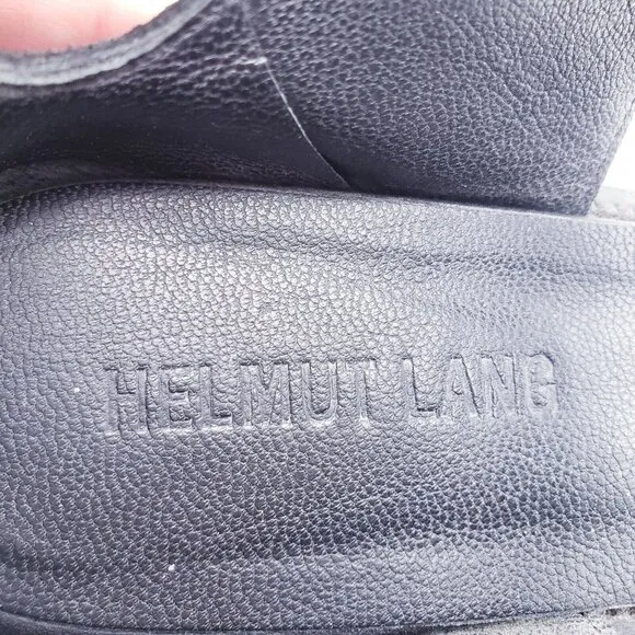 Helmut Lang 3 Strap Leather Platform Sandal Black Women's Size EU 38 US 8
